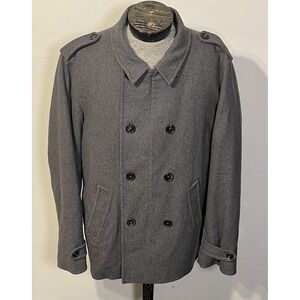 Allegri Milano Coat Mens XL‎ 56 Gray Wool Cashmere Peacoat Thermore Tecno Wool
